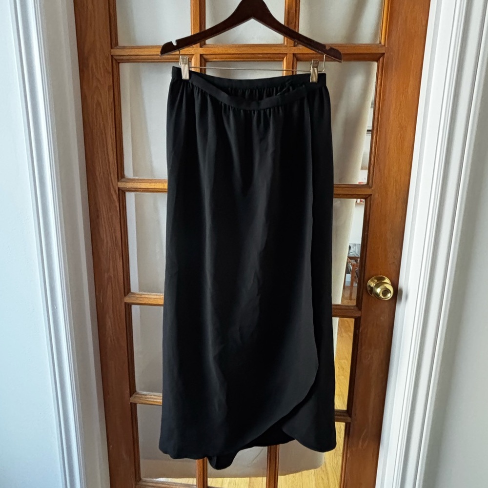Chloe for I. Magnin Black Wrap Maxi Skirt